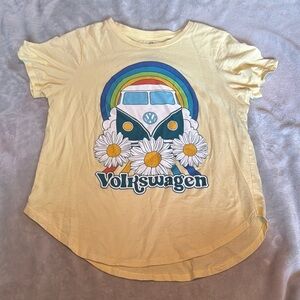 Yellow Short Sleeve Volkswagen Scoop Bottom Tee.